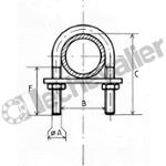 CEAB.60 COLLIER ETRIER ACIER BICHRO + ECROUS POUR TUBE 50X60 (2)