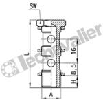 1631 02-1/4 VIS CREUSE DOUBLE 1/4 VERSION BASSE - H= 45,5mm - CAMOZZI