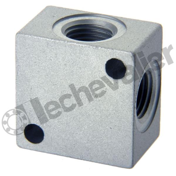 3033 1/4 BLOC DERIVATION 4 X G1/4 ALUMINIUM - Pms= 40B - CAMOZZI