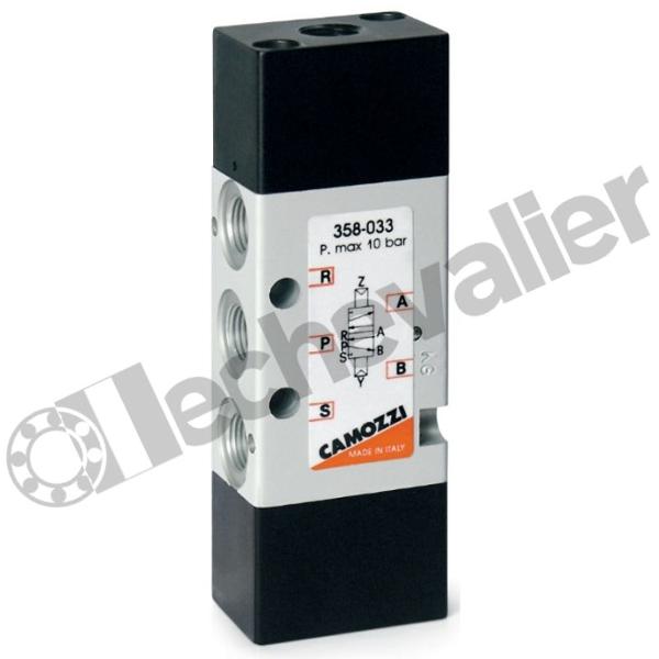 338D-035 DIST. 2X3/2NF 1/8 PNEU DEBIT 700L/min - PNE/RES - CAMOZZI