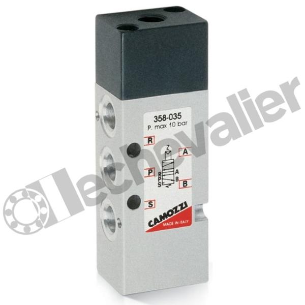 358-035 DIST. 5/2 MONO. 1/8 PNEU DEBIT 700L/min - PNE/RES - CAMOZZI