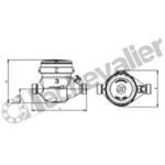 COMPTEUR EAU C.40 JETS MULTI. 10L 16M3/H - 50°C MAXI - FAF=300mm ADG