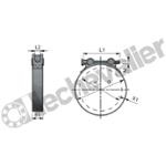 CT.52-55 COLLIER TOURILLON ZINGUE GRIS Cr3 - 22mm - PLAGE 52-55mm