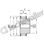 POULIE ALU 2 FLASQ. COURROIE L6MM
