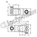 K0472.14040 BRIDE EN CROIX, FORME:B ACIER INOX.