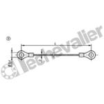 K0367.1150 CORDE DE MAINTIEN L=150, FORME:B AC