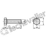 K0871.08X16 VIS H M08X16 ACIER 8.8, DIN933